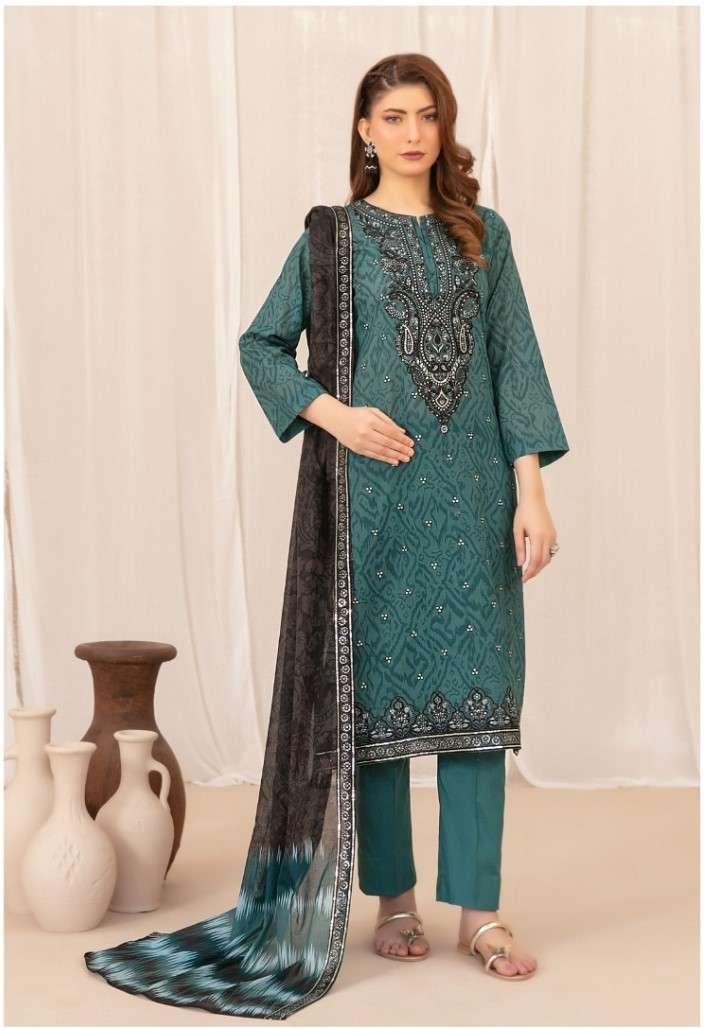 SANIYAH EMBROIDERED DIGITAL PRINTED FANCY LAWN COLLECTION BY SHAHID TAWAKKAL